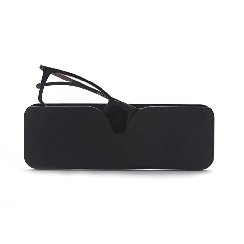 OuShiun Schlanke Lesebrille Blaulichtfilter Herren Damen Dünnes Leser Computer Brillen Leichte für Männer Frauen (Schwarz, 3.0) von OuShiun