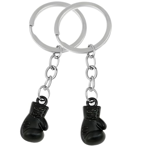 Ouceanwin 2 Stück Schlüsselanhänger Boxhandschuhe Boxen Sport Schlüsselbund Metall Boxhandschuhe Anhänger Sport Schlüsselringe Lustig Schlüsselbund Keychain Geschenk für Frauen Männer Boxer von Ouceanwin