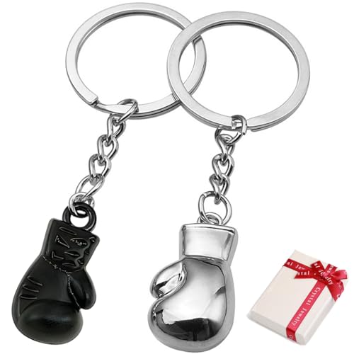 Ouceanwin 4 Stück Schlüsselanhänger Boxhandschuhe Boxen Sport Schlüsselbund Metall Boxhandschuhe Anhänger Sport Schlüsselringe Lustig Schlüsselbund Keychain Geschenk für Frauen Männer Boxer von Ouceanwin