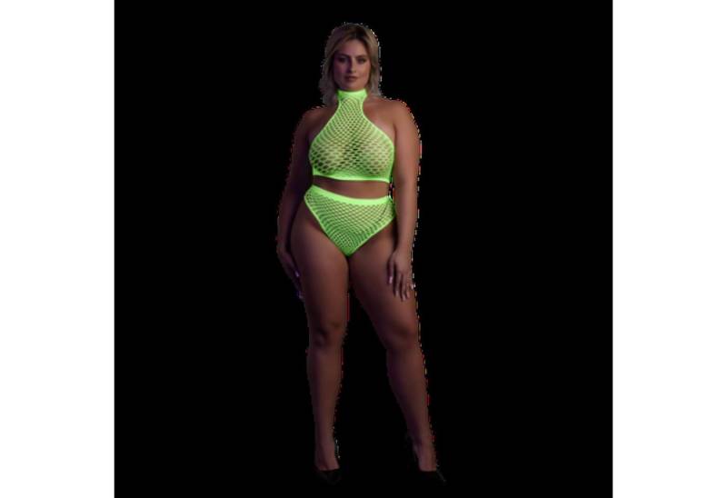 Ouch! Set: Neckholder-BH Ouch! by Shots - Turtle Neck and High Waist Slip - von Ouch!