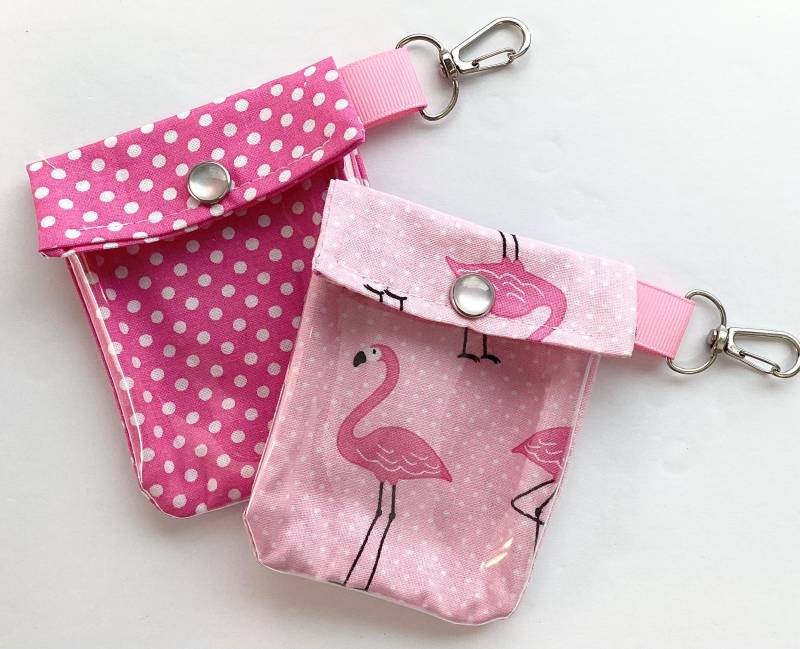 Flamingo Oder Pink Polka Dot Klare Front Mini Beutel Clip 3x4 Halter Auviq Epipen Kreditkarte Lippenbalsam Chapstick Toilettenartikel Geldbörse von OuchPouchShoppe