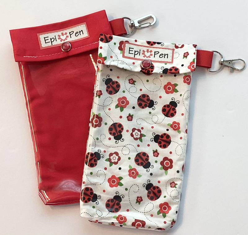 Marienkäfer Oder Roter Epipen-Beutel Mit Durchsichtigem Taschenclipträger Für Allergie-Injektionsstifte Auviq Neffy Linsen-Medikamente von OuchPouchShoppe