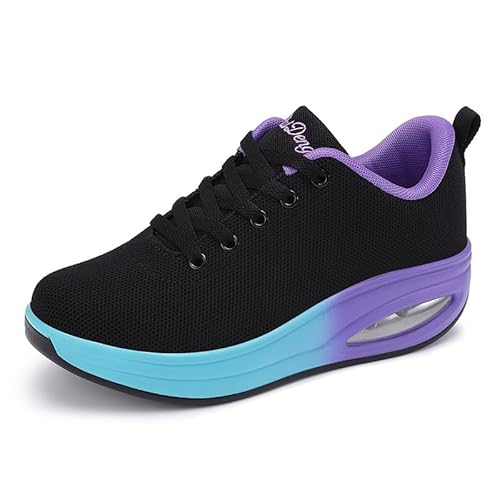 Oude Bequeme Turnschuhe für Damen, Schuhe für Damen, Reisen, 5,1 cm Luftpolsterunterseite, Mitternachtslila, 39.5 EU von Oude