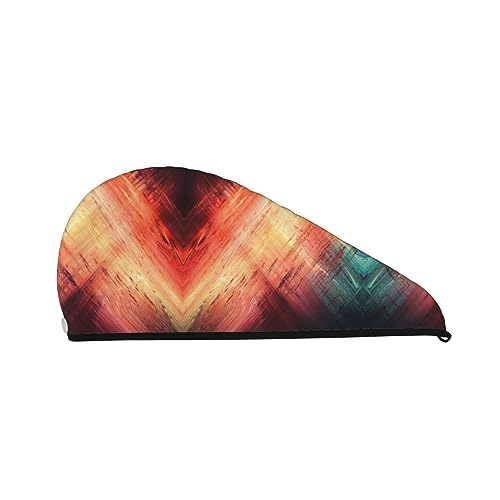 Abstrakte Kunst-Badewannen-Duschhaube für Frauen, Korallensamt-Kappe für trockenes Haar, saugfähige, schnell trocknende Handtücher von Oudrspo