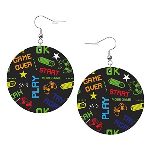 Abstrakte Ohrringe im Game-Stil, fließende Tropfen, runde Form, Leder-Ohrring, leicht, baumelnd, Damen- und Mädchen-Schmuck, perfekt für den Alltag von Oudrspo