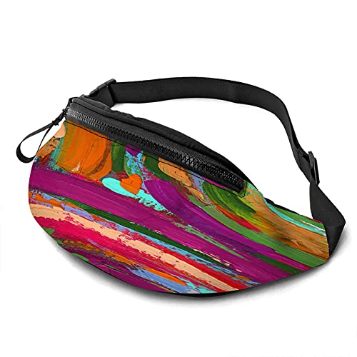 Acryl Ölgemälde Lässige Gürteltasche Für Männer Frau Abstrakt Kreativ Bunte Blumenstrudel Streifen Langlebig Bauchtasche Genießen Sie Sport Wandern Laufen Radfahren Outdoor von Oudrspo