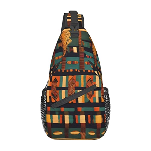 African Classic Weave Afrikanischer klassischer Weave-Brustbeutel Diagonaler Sling-Rucksack für Herren und Damen, multifunktionaler Outdoor-Sport-Tagesrucksack von Oudrspo