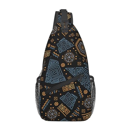 African Mayan Ethnic Pattern Sling Backpack Crossbody Bag, Chest Bag Daypack for Outdoors Hiking Traveling von Oudrspo