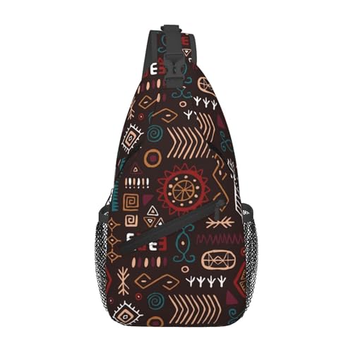 African Mayan Ethnic Pattern Sling Backpack Crossbody Bag, Chest Bag Daypack for Outdoors Hiking Traveling von Oudrspo