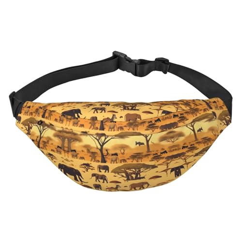 Afrikanische Graslandtiere Stilvolle und praktische Gürteltasche für Frauen - Bequeme Gürteltasche für Outdoor-Aktivitäten, Gürteltasche zum Laufen, von Oudrspo