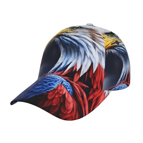 American Bald Eagle Print Unisex Niedlich Outdoor Verstellbar Polyester Twill Stoff Sported Baseball Cap Schwarz von Oudrspo