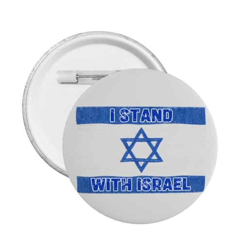 Anstecknadel „Ich stehe mit Israel“-Anstecknadel „Bete für Israel“-Anstecknadel „Israel Strong“-Anstecknadel „I Love Israel“-Anstecknadel, runder Knopf, Abzeichen, Medaillennadeln, Brosche, Partyzub von Oudrspo