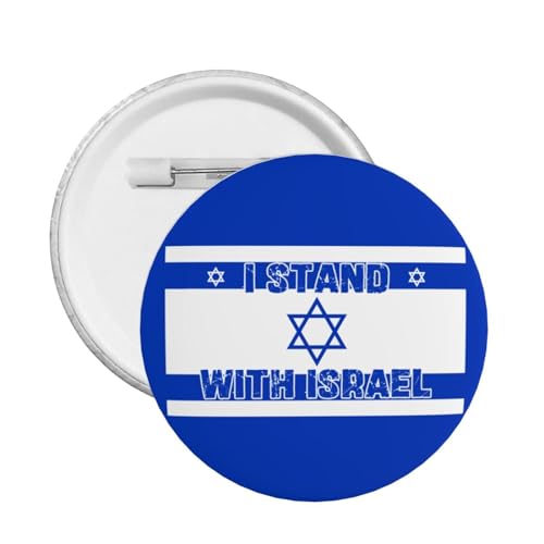 Anstecknadel „Ich stehe mit Israel“-Anstecknadel „Bete für Israel“-Anstecknadel „Israel Strong“-Anstecknadel „I Love Israel“-Anstecknadel, runder Knopf, Abzeichen, Medaillennadeln, Brosche, Partyzub von Oudrspo