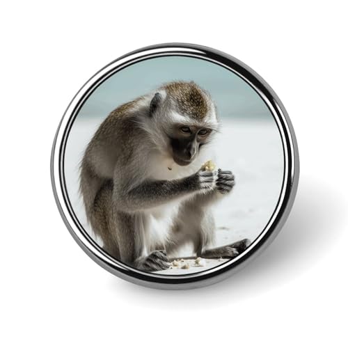 Anstecknadel mit Affe auf dem Boden für Männer, modische Brosche mit Krähe auf dem Boden – niedliche Emaille-Anstecker, Anstecknadel aus Aluminiumlegierung für Hüte, Hemden, Taschen, Jacken und Access von Oudrspo