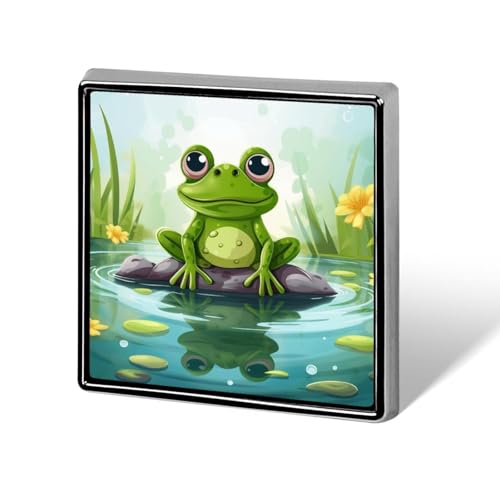 Anstecknadel mit Frosch im Teich und Hundepfoten-Aufdruck für Männer und Frauen, quadratische modische Brosche – niedliche Emaille-Anstecker, Anstecknadel aus Aluminiumlegierung für Hüte, Hemden, Tasc Anstecknadel mit Frosch im Teich und Hundepfoten-Aufdruck für Männer und Frauen, quadratische modische Brosche – niedliche Emaille-Anstecker, Anstecknadel aus Aluminiumlegierung für Hüte, Hemden, Tasc von Oudrspo