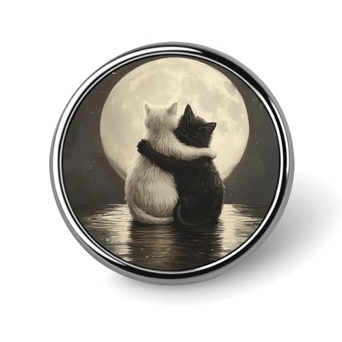 Anstecknadel mit Katze, die sich im Wasser umarmt, für Männer, modische Mottenbrosche – süße Emaille-Anstecker, Anstecknadel aus Aluminiumlegierung für Hüte, Hemden, Taschen, Jacken und Accessoires (r von Oudrspo