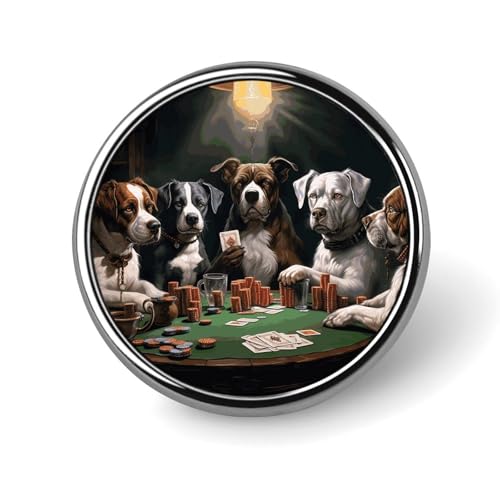 Anstecknadel mit Poker spielenden Hunden für Männer, modische Brosche mit Regenbogen-Cartoon-Katze, süße Emaille-Anstecker, Anstecknadel aus Aluminiumlegierung für Hüte, Hemden, Taschen, Jacken und Ac von Oudrspo