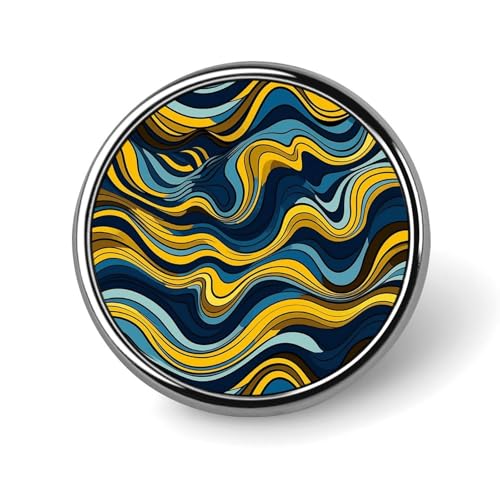 Anstecknadel mit Wellenmuster für Männer, schöne Löwenbilder, modische Brosche – niedliche Emaille-Abzeichen, Anstecknadel aus Aluminiumlegierung für Hüte, Hemden, Taschen, Jacken und Accessoires (run von Oudrspo