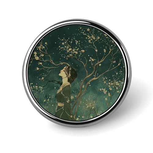 Anstecknadel mit grünem Kleid für Männer, modische Brosche mit braunem und grünem Muster, niedliche Emaille-Anstecker, Anstecknadel aus Aluminiumlegierung für Hüte, Hemden, Taschen, Jacken und Access von Oudrspo