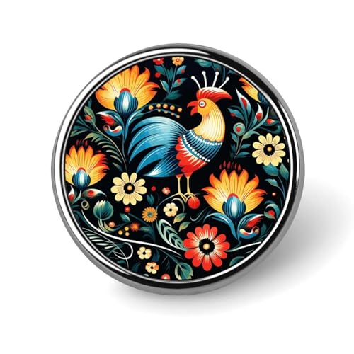 Anstecknadel mit polnischem Volkskunstmuster für Männer, niedliche Frosch-Modebrosche – niedliche Emaille-Abzeichen, Anstecknadel aus Aluminiumlegierung für Hüte, Hemden, Taschen, Jacken und Accessoir von Oudrspo