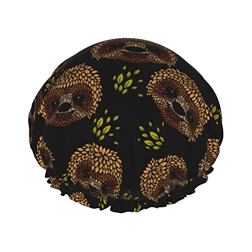 Badekappen mit Cartoon-Motiv, süßes Faultier, für Kinder, Haarkappe, wiederverwendbare Duschkappen, weiche und elastische Dusch-Haarkappe für langes Haar, kurzes Haar, lockiges Haar von Oudrspo