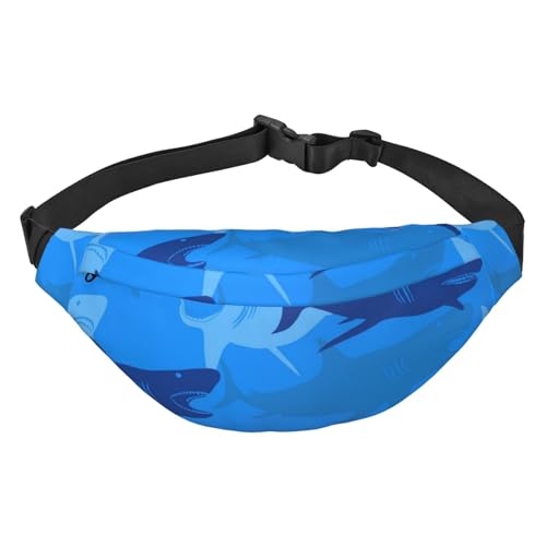 Bauchtaschen für Damen und Herren mit abstrakten Haien, Hüfttaschen, Umhängetaschen für Workout, Laufen, Reisen von Oudrspo