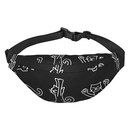 Bauchtaschen mit Yoga-Katzen-Muster für Damen und Herren, Hüfttaschen, Umhängetasche, Gürteltasche für Training, Laufen, Reisen von Oudrspo