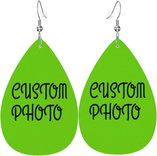 Benutzerdefinierte Foto Bilder Halloween Baum Leder Teardrop Ohrringe für Frauen von Oudrspo