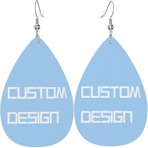 Bilder Custom Design Aquarell Zweige Blätter Leder Teardrop Ohrringe für Frauen Hochzeit Dekorationen von Oudrspo