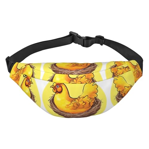 Bird's Nest Golden Chicken Stilvolle und praktische Gürteltasche für Damen – Bequeme Gürteltasche für Outdoor-Aktivitäten, Lauf-Gürteltasche, von Oudrspo