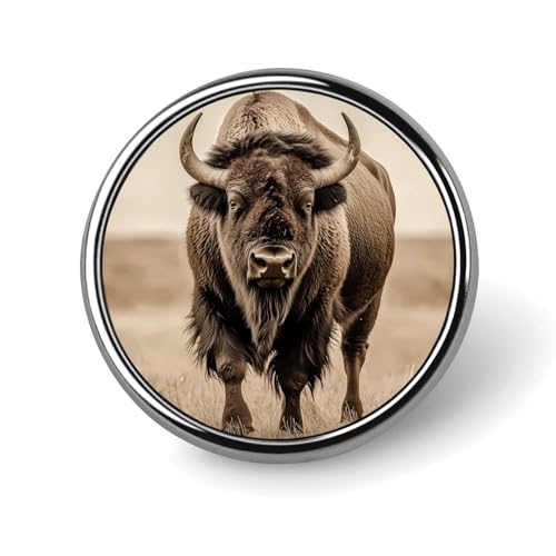Bison Tier Runde Brosche Pins Revers Krawatte Abzeichen Metall Memorial Button Pin Kit für Hut Hemd Kleidung Taschen Dekor Bison Tier Runde Brosche Pins Revers Krawatte Abzeichen Metall Memorial Button Pin Kit für Hut Hemd Kleidung Taschen Dekor von Oudrspo