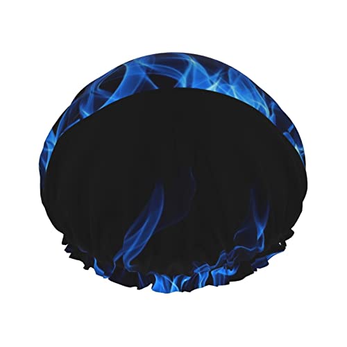 Blaze Blue Flame wiederverwendbar, wasserdicht, waschbar, verstellbar, geeignet für Frauen, alle Haarlängen, Duschhaube von Oudrspo