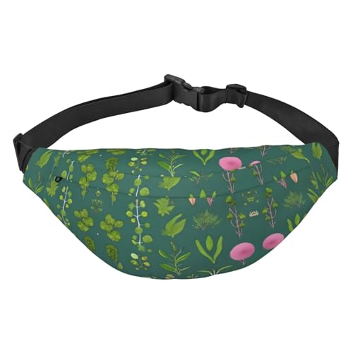 Blumen und Pflanzen Stilvolle und praktische Gürteltasche für Frauen - Bequeme Gürteltasche für Outdoor-Aktivitäten, Lauf-Gürteltasche, von Oudrspo
