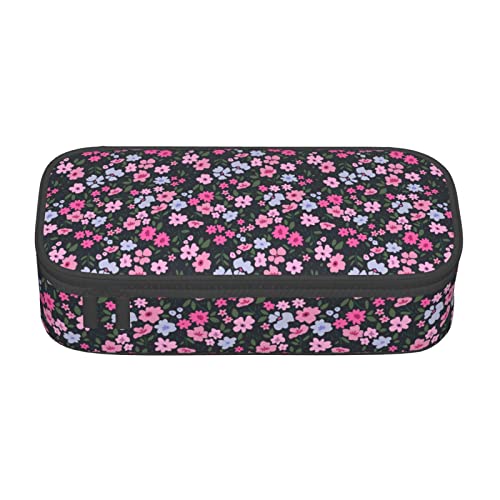 Blumenmuster mit kleinen violetten Blumen Spezielles Federmäppchen für Mädchen und Jungen, Federmäppchen mit großem Fassungsvermögen, großes Federmäppchen, Schreibwaren für Studenten, Federmäppchen, von Oudrspo
