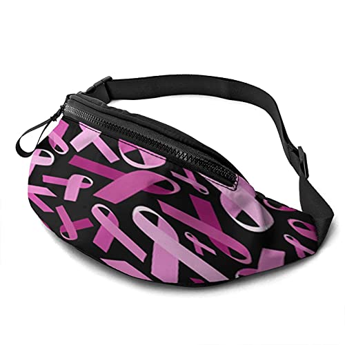 Brustkrebs-Bewusstseins-Rosa-Band-Gürteltasche für Damen und Herren, modische Gürteltasche, Hüfttasche mit verstellbarem Gürtel für Reisen im Freien, Sport, Laufen von Oudrspo