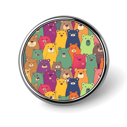 Bunte Bären-Anstecknadel für Männer, Panda-Stern, modische Brosche – süße Emaille-Abzeichen, Anstecknadel aus Aluminiumlegierung für Hüte, Hemden, Taschen, Jacken und Accessoires (runde Anstecknadeln, Bunte Bären-Anstecknadel für Männer, Panda-Stern, modische Brosche – süße Emaille-Abzeichen, Anstecknadel aus Aluminiumlegierung für Hüte, Hemden, Taschen, Jacken und Accessoires (runde Anstecknadeln, von Oudrspo