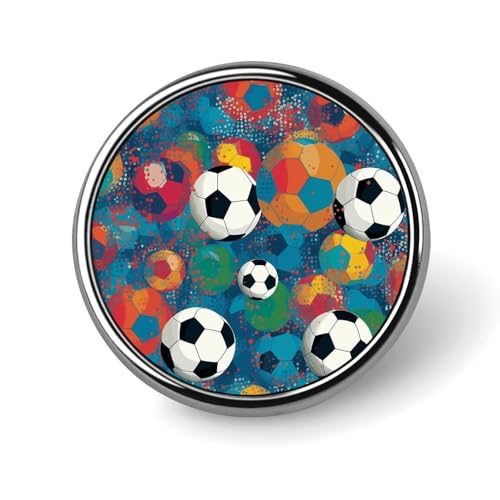 Bunte Fußball-Brosche, rund, modisch, Revers, Krawattennadeln, leichte Metallbrosche, Abzeichen für Männer und Frauen, Kostüm, dekoratives Accessoire Bunte Fußball-Brosche, rund, modisch, Revers, Krawattennadeln, leichte Metallbrosche, Abzeichen für Männer und Frauen, Kostüm, dekoratives Accessoire von Oudrspo