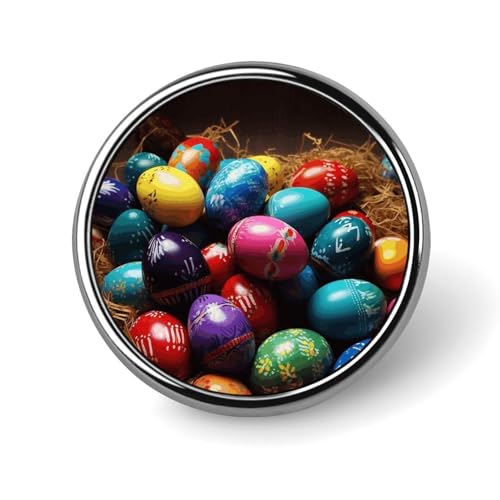 Bunte Ostereier, runde Brosche, modische Revers-Krawattennadeln, leichte Metallbrosche, Abzeichen für Männer und Frauen, Kostüm, dekoratives Accessoire Bunte Ostereier, runde Brosche, modische Revers-Krawattennadeln, leichte Metallbrosche, Abzeichen für Männer und Frauen, Kostüm, dekoratives Accessoire von Oudrspo