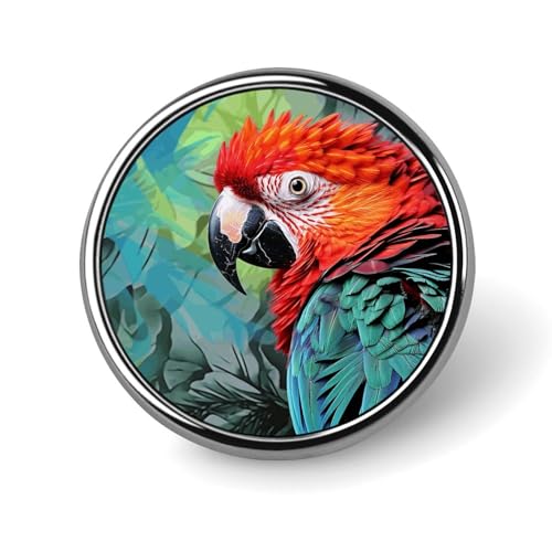 Bunte Papagei-Brosche, rund, modisch, Revers, Krawattennadeln, leichte Metallbrosche, Abzeichen für Männer und Frauen, Kostüm, dekoratives Accessoire Bunte Papagei-Brosche, rund, modisch, Revers, Krawattennadeln, leichte Metallbrosche, Abzeichen für Männer und Frauen, Kostüm, dekoratives Accessoire von Oudrspo