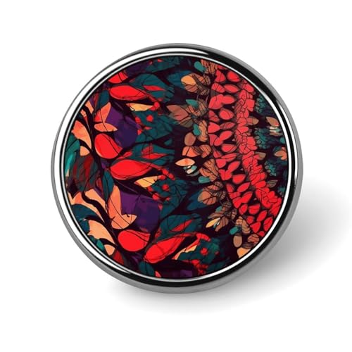 Bunte abstrakte rote Blumen, runde Anstecker, modische Revers-Krawattennadeln, leichte Metallbrosche, Anstecker für Männer und Frauen, Kostüm, dekoratives Accessoire Bunte abstrakte rote Blumen, runde Anstecker, modische Revers-Krawattennadeln, leichte Metallbrosche, Anstecker für Männer und Frauen, Kostüm, dekoratives Accessoire von Oudrspo