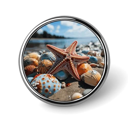 Bunte e am Strand, runde Brosche, modische Revers-Krawattennadeln, leichte Metallbrosche für Männer und Frauen, Kostüm, dekoratives Accessoire Bunte e am Strand, runde Brosche, modische Revers-Krawattennadeln, leichte Metallbrosche für Männer und Frauen, Kostüm, dekoratives Accessoire von Oudrspo