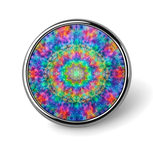 Bunte psychedelische böhmische runde Brosche, Anstecknadel, Revers, Krawattennadel für Damen und Herren, Büroangestellte, Lehrer, Dekoration Bunte psychedelische böhmische runde Brosche, Anstecknadel, Revers, Krawattennadel für Damen und Herren, Büroangestellte, Lehrer, Dekoration von Oudrspo