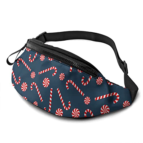 Candy Cane Fanny Pack Lässige Gürteltasche mit verstellbarem Gürtel Gürteltaschen für Männer Frauen Reisen Sport Laufen von Oudrspo