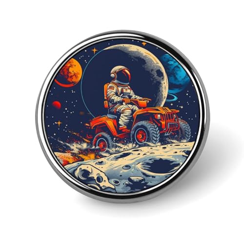Cartoon Buggy Astronaut Runde Brosche Anstecknadel Anstecker Revers Krawattennadel für Damen Herren Büroangestellte Lehrer Dekor von Oudrspo