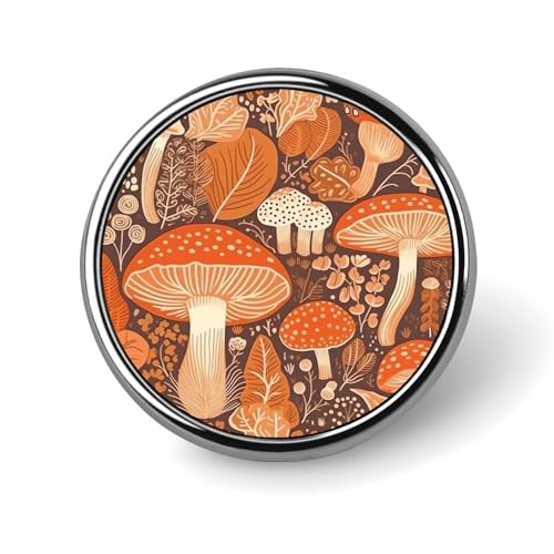 Cartoon-Pilz-Anstecknadel für Männer, Flamingo und Blätter, modische Brosche – süße Emaille-Anstecker, Anstecknadel aus Aluminiumlegierung für Hüte, Hemden, Taschen, Jacken und Accessoires (2,5 cm run von Oudrspo