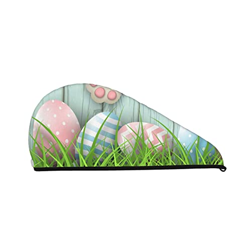 Cifeprak Haarhandtuch mit Osterhasenmuster, Haartrockentuch mit Knopf, Korallensamt-Haarhandtuch, Turbanmütze für trockenes Haar, Bade- und Duschhaarhaube Cifeprak Haarhandtuch mit Osterhasenmuster, Haartrockentuch mit Knopf, Korallensamt-Haarhandtuch, Turbanmütze für trockenes Haar, Bade- und Duschhaarhaube von Oudrspo