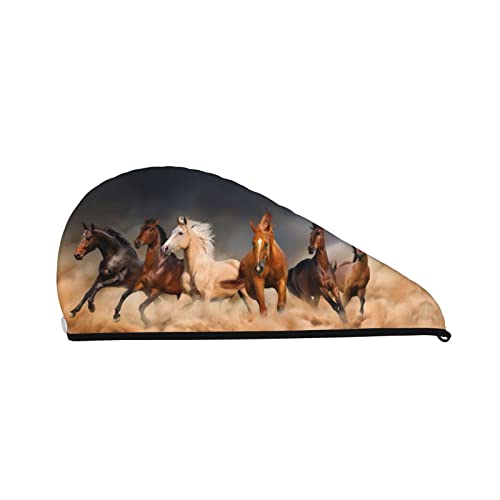 Cifeprak Running Desert Horses Haarhandtuchwickel, Haartrocknungstuch mit Knopf, Korallensamt-Haarhandtuch, Turbanmütze für trockenes Haar, Bade- und Duschhaarkappe Cifeprak Running Desert Horses Haarhandtuchwickel, Haartrocknungstuch mit Knopf, Korallensamt-Haarhandtuch, Turbanmütze für trockenes Haar, Bade- und Duschhaarkappe von Oudrspo