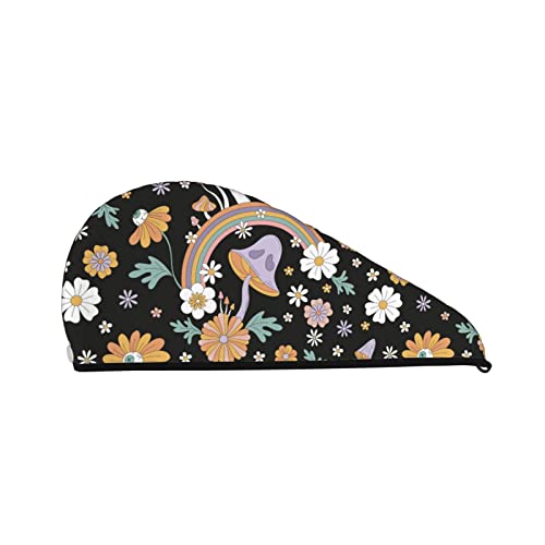 Cifeprak Trippy Mushrooms Gänseblümchen-Haarhandtuchwickel, Haartrocknungstuch mit Knopf, Korallensamt-Haarhandtuch, Turbanmütze für trockenes Haar, Bade- und Duschhaarkappe Cifeprak Trippy Mushrooms Gänseblümchen-Haarhandtuchwickel, Haartrocknungstuch mit Knopf, Korallensamt-Haarhandtuch, Turbanmütze für trockenes Haar, Bade- und Duschhaarkappe von Oudrspo