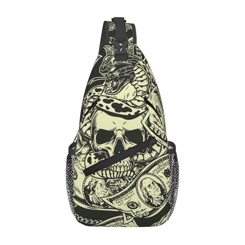 Colorful Skull Pattern Sling Backpack Crossbody Bag, Chest Bag Daypack for Outdoors Hiking Traveling von Oudrspo