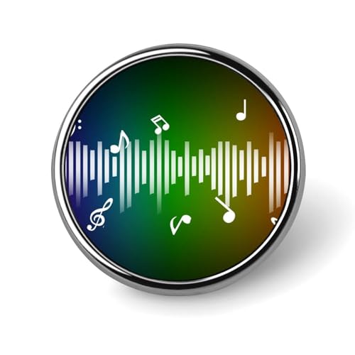 Coole runde Brosche mit Musiknoten, Anstecknadel, Revers, Krawattennadel für Damen und Herren, Büroangestellte, Lehrer, Dekoration Coole runde Brosche mit Musiknoten, Anstecknadel, Revers, Krawattennadel für Damen und Herren, Büroangestellte, Lehrer, Dekoration von Oudrspo